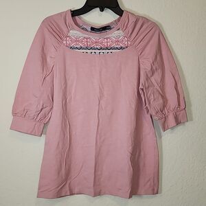 DOE & RAE WOMEN'S CROCHET TOP PINK SIZE Small NWOT